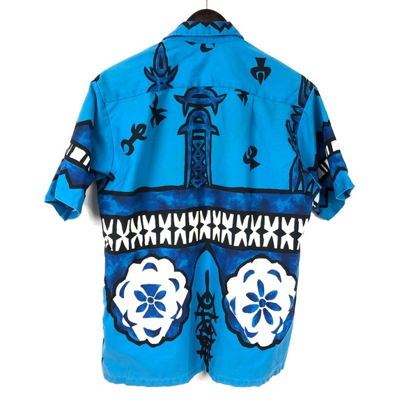 VTG Hawaiian Button Down Short Sleeve Shirt Sz M/L - Picture 2 of 6